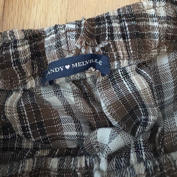 SOLD - Brandy Melville Brown and white plaid flannel pajama pants - Picture 2 of 2